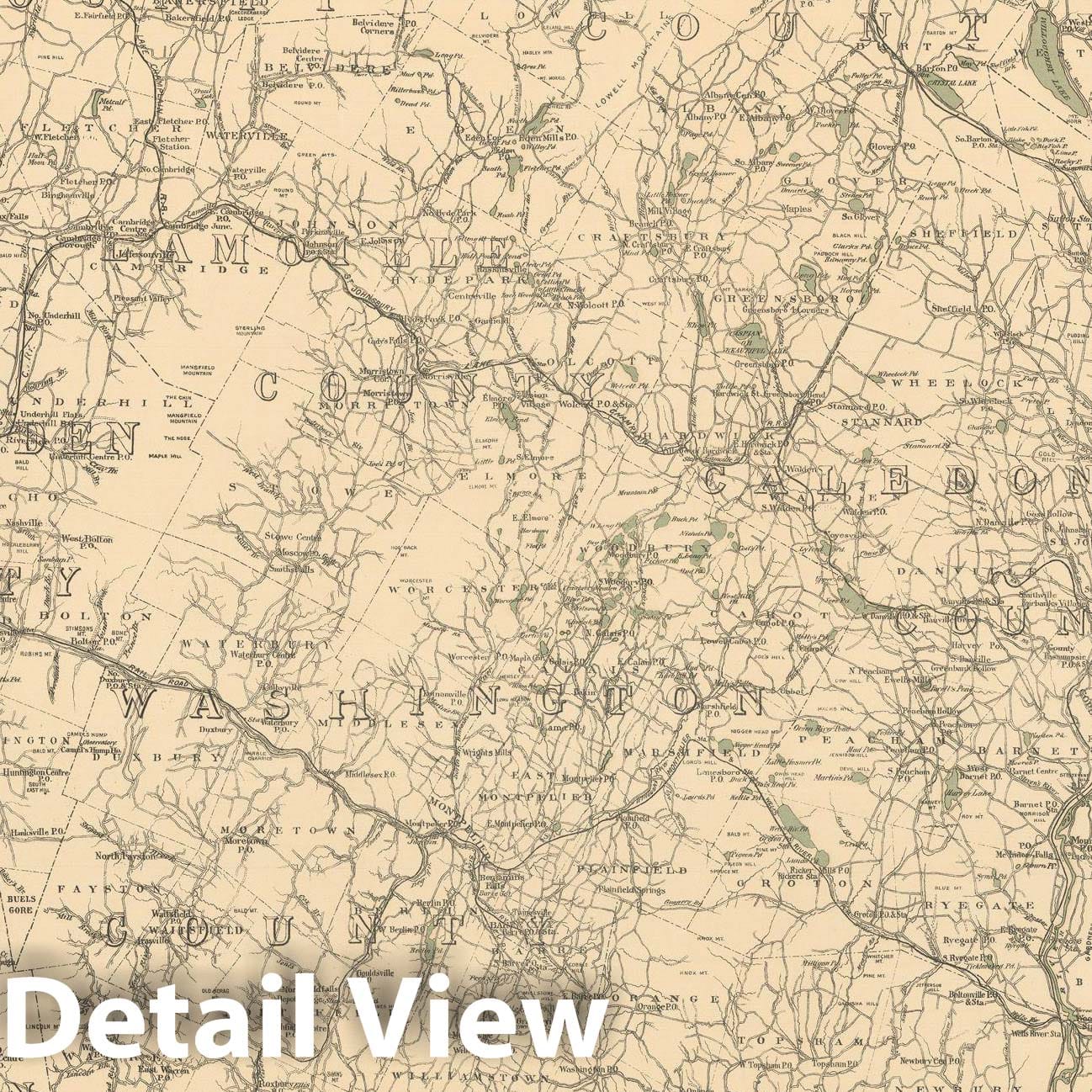 Historic Map : Vermont 1905 , Northeast U.S. State & City Maps , Vintage Wall Art