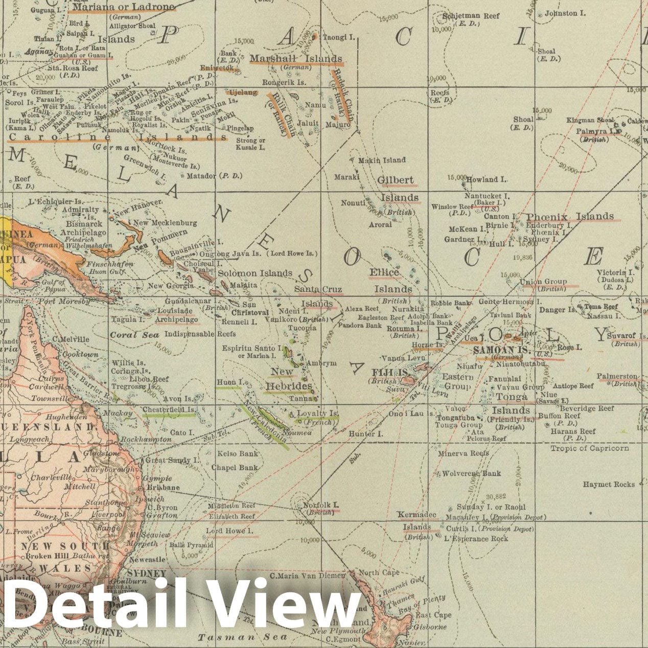 Historic Map : Australia 1914 , Century Atlas of the World, Vintage Wall Art