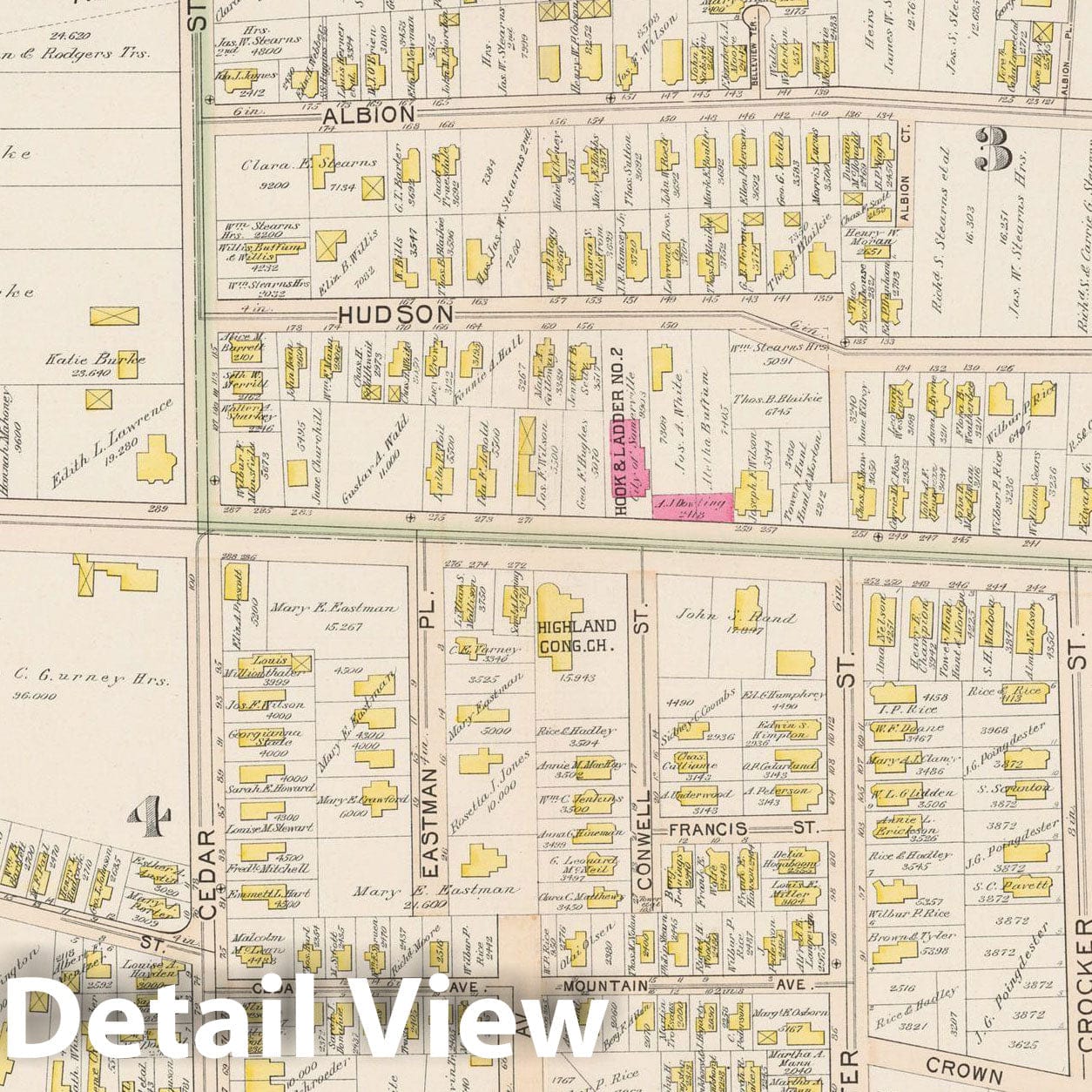 Historic Map : Atlas City of Somerville, Somerville 1895 Plate 016 , Vintage Wall Art
