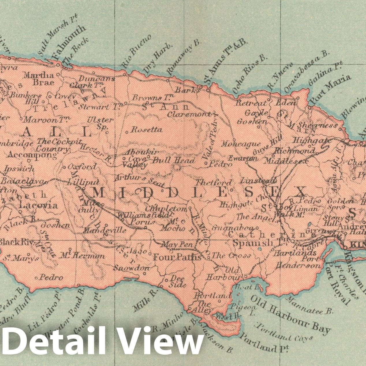 Historic Map : Pocket Guide to the West Indies, Jamaica 1939 , Vintage Wall Art