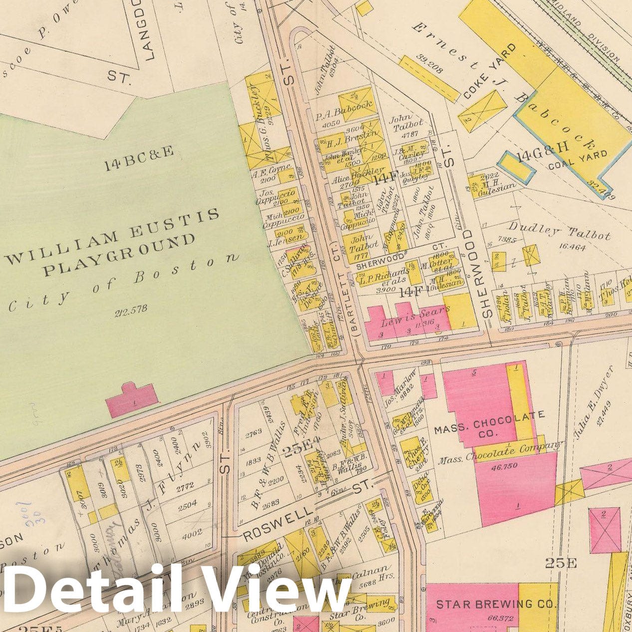 Historic Map : Atlas City of Boston, Roxbury, Roxbury 1915 Plate 037 , Vintage Wall Art