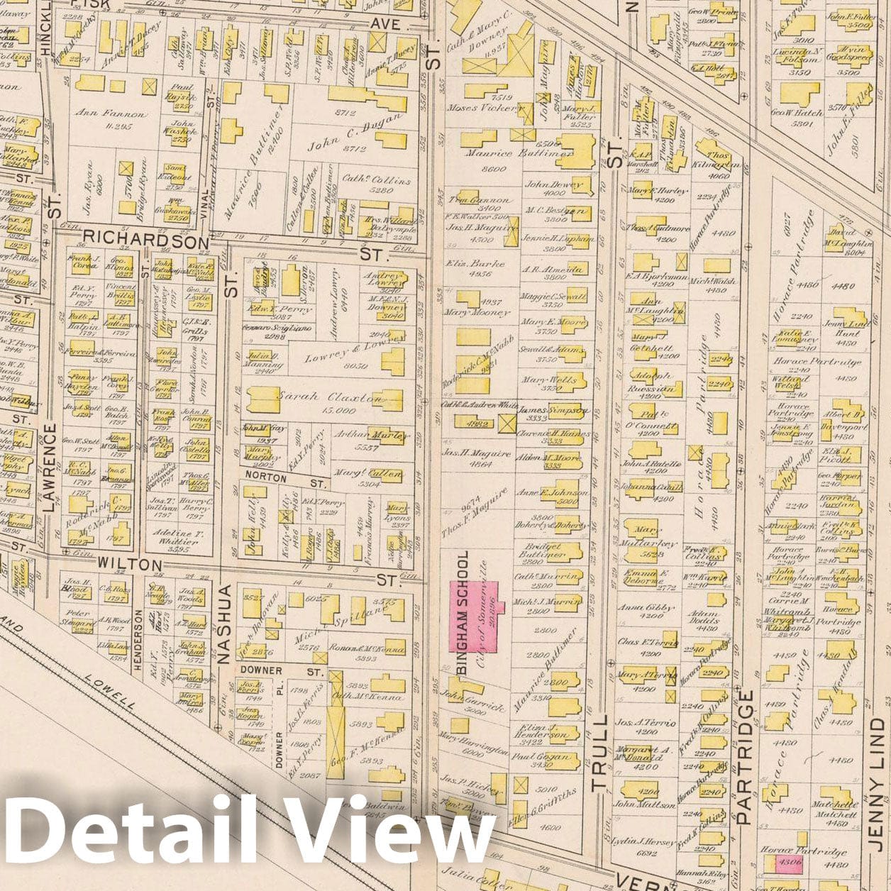Historic Map : Atlas City of Somerville, Somerville 1895 Plate 015 , Vintage Wall Art
