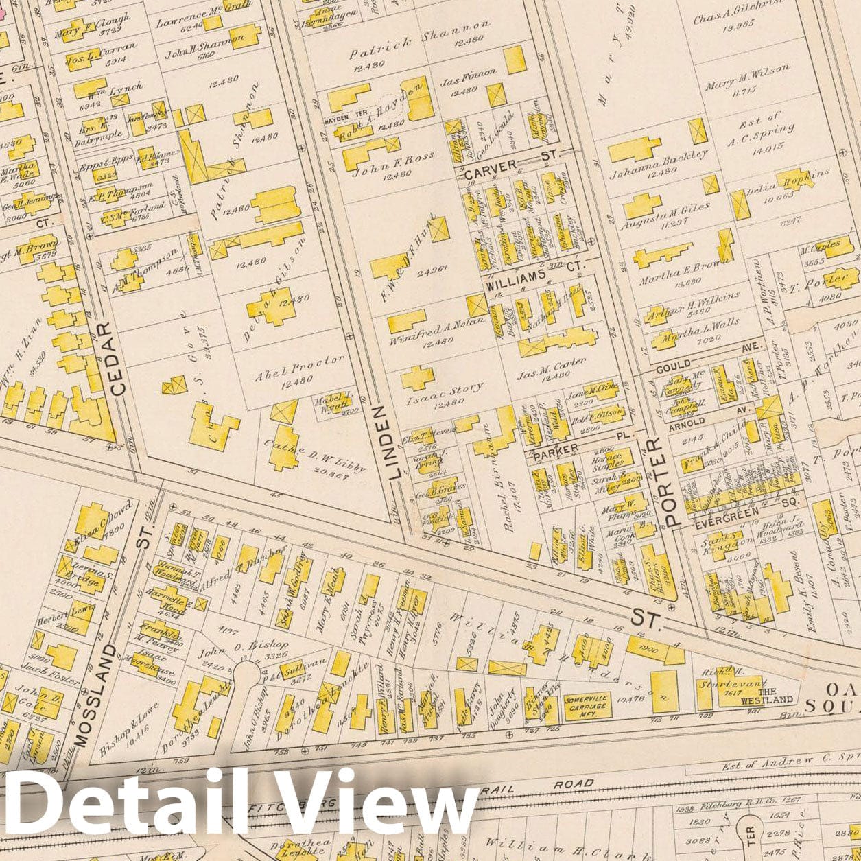 Historic Map : Atlas City of Somerville, Somerville 1895 Plate 017 , Vintage Wall Art