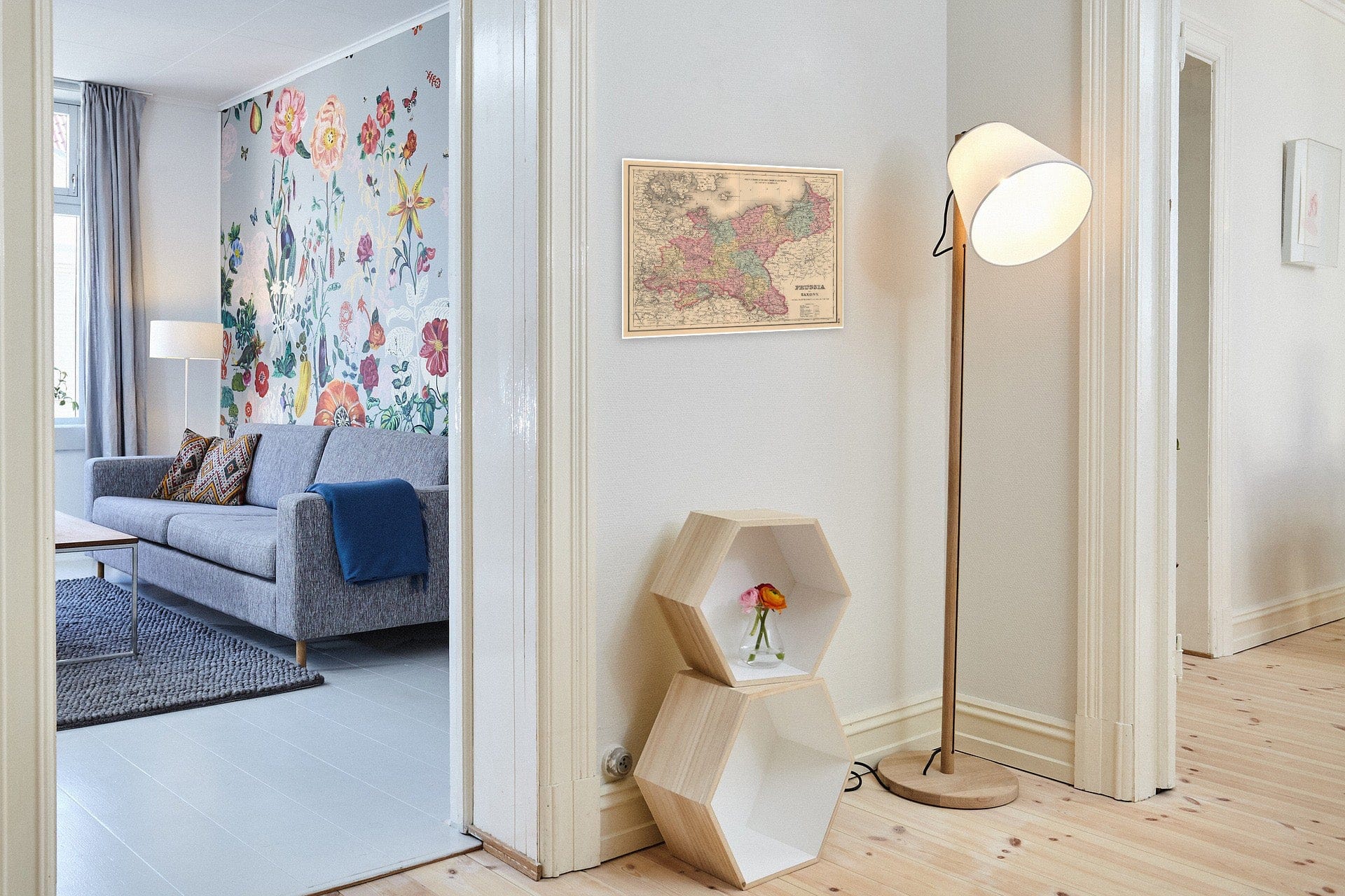 Historic Map : General Atlas (Of The World), Prussia & Saxony 1857 , Vintage Wall Art