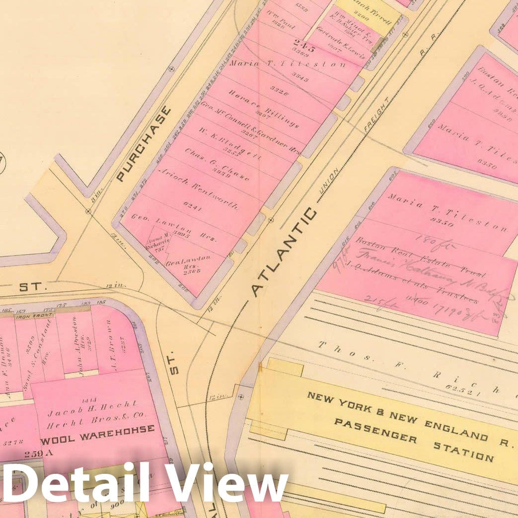 Historic Map : Atlas City of Boston, City Proper, Vol. I, Boston 1888 Plate 026 , Vintage Wall Art