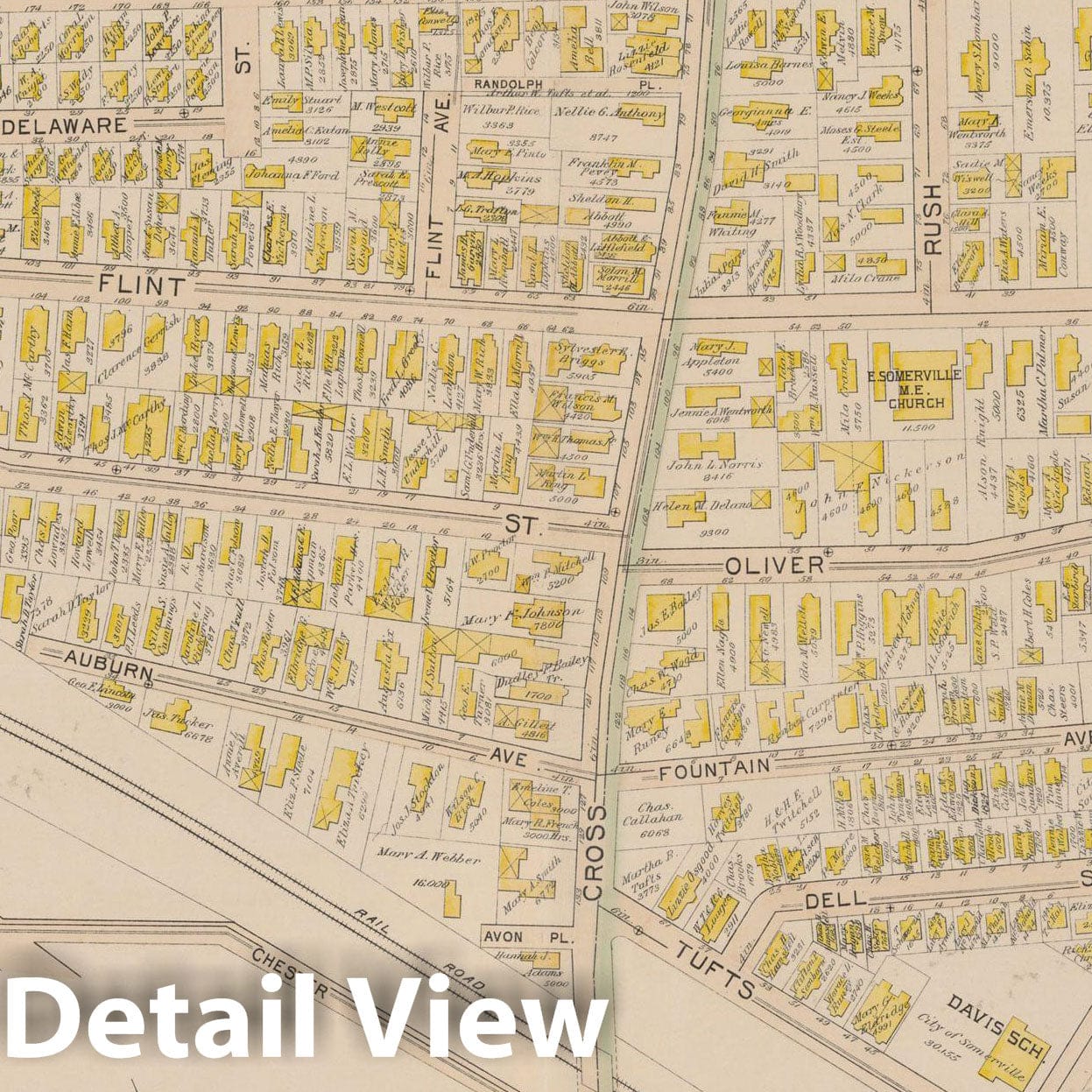 Historic Map : Atlas City of Somerville, Somerville 1895 Plate 009 , Vintage Wall Art