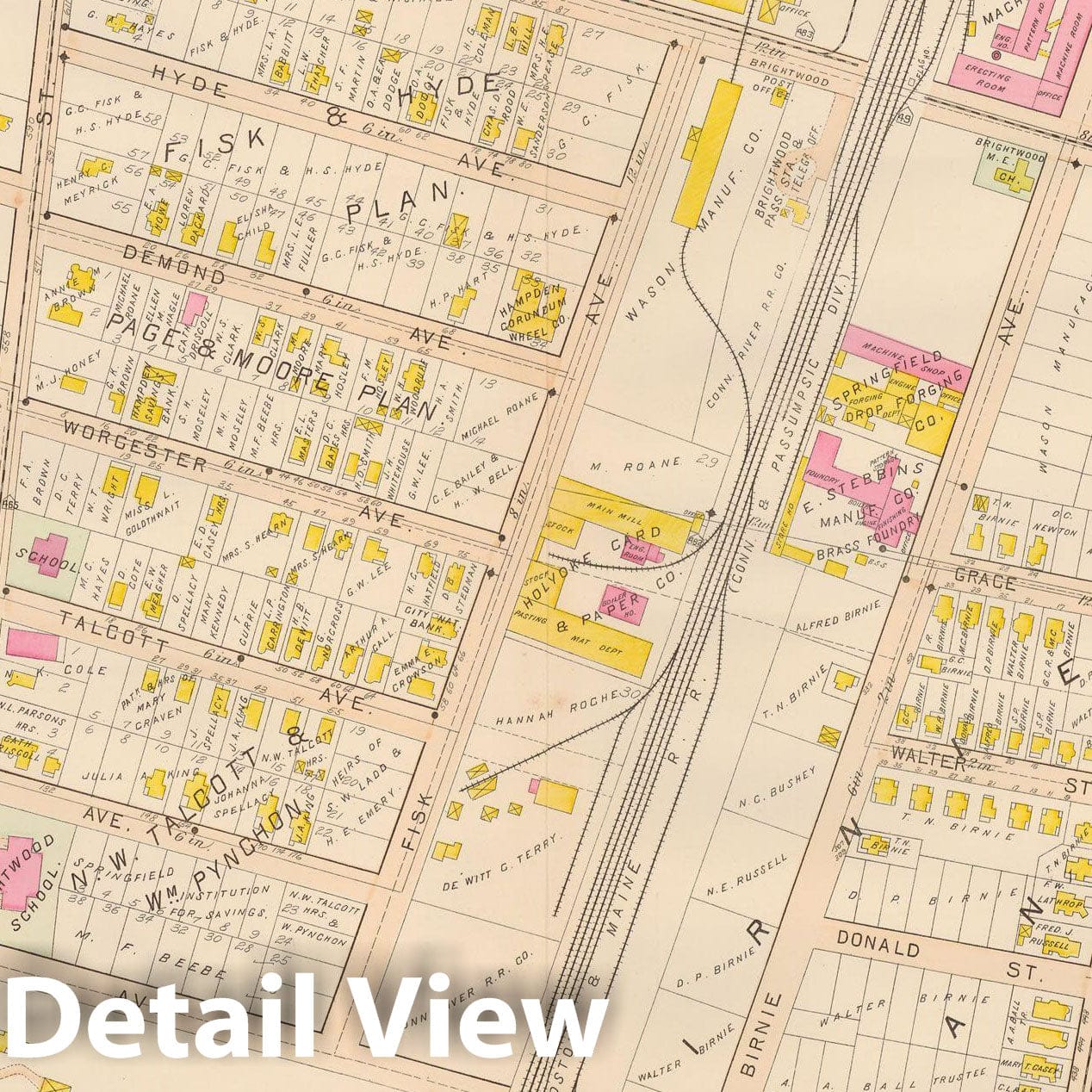 Historic Map : Atlas City of Springfield, Springfield 1899 Plate 005 , Vintage Wall Art