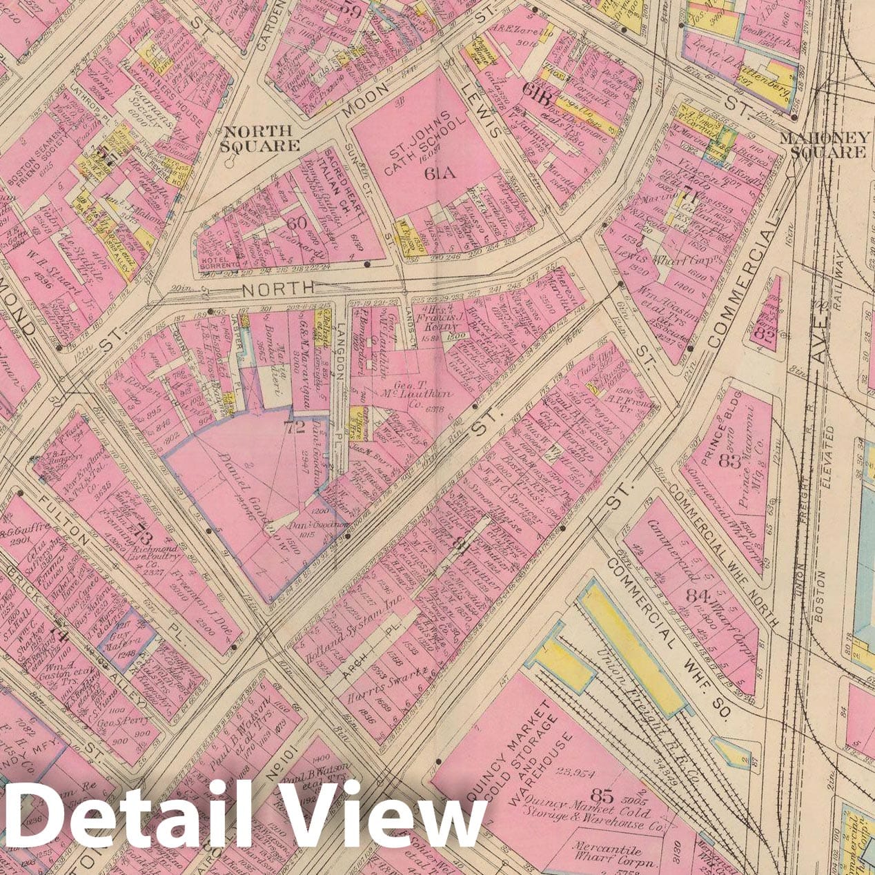 Historic Map : Atlas City of Boston: Boston Proper and Back Bay, Boston 1928 Plate 008 , Vintage Wall Art
