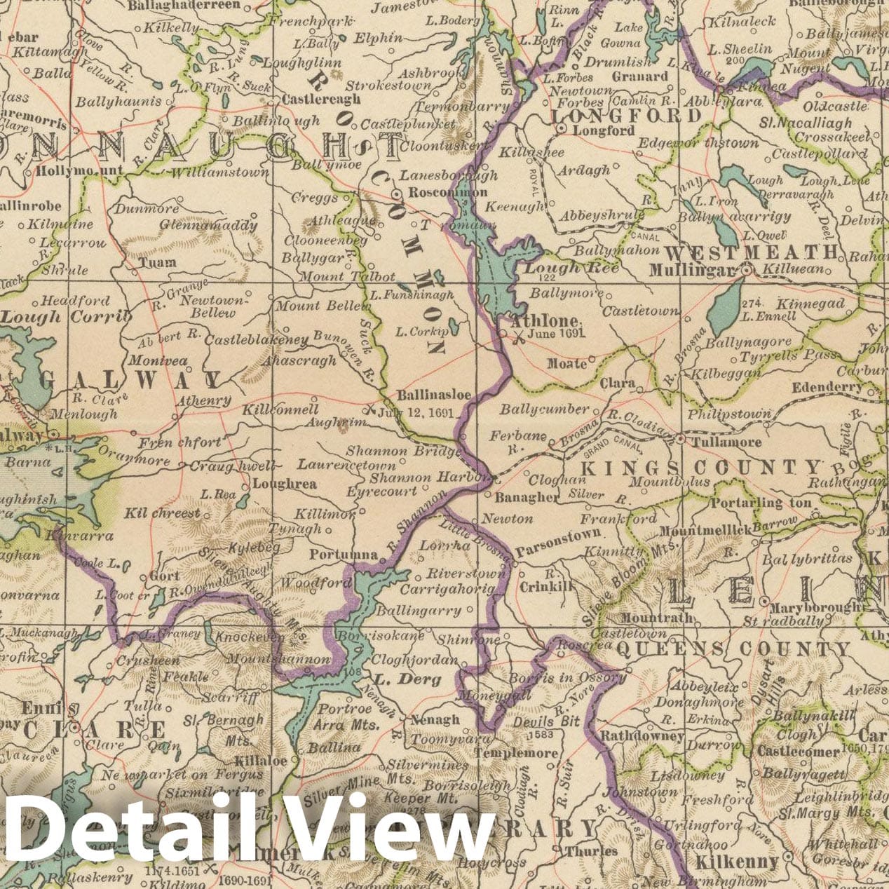 Historic Map : Ireland 1914 , Century Atlas of the World, Vintage Wall Art