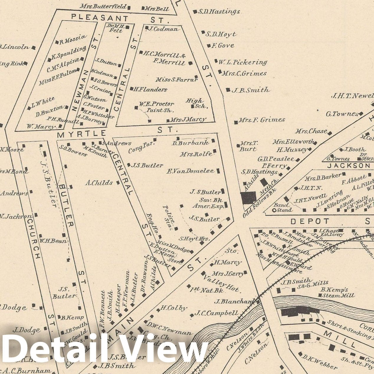 Historic Map : Hillsborough 1892 , Town and City Atlas State of New Hampshire , Vintage Wall Art