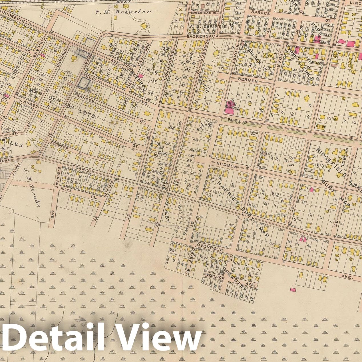 Historic Map : Atlas of Bergen County, New Jersey, Volume One, Overpeck 1912 Plate 012 , Vintage Wall Art