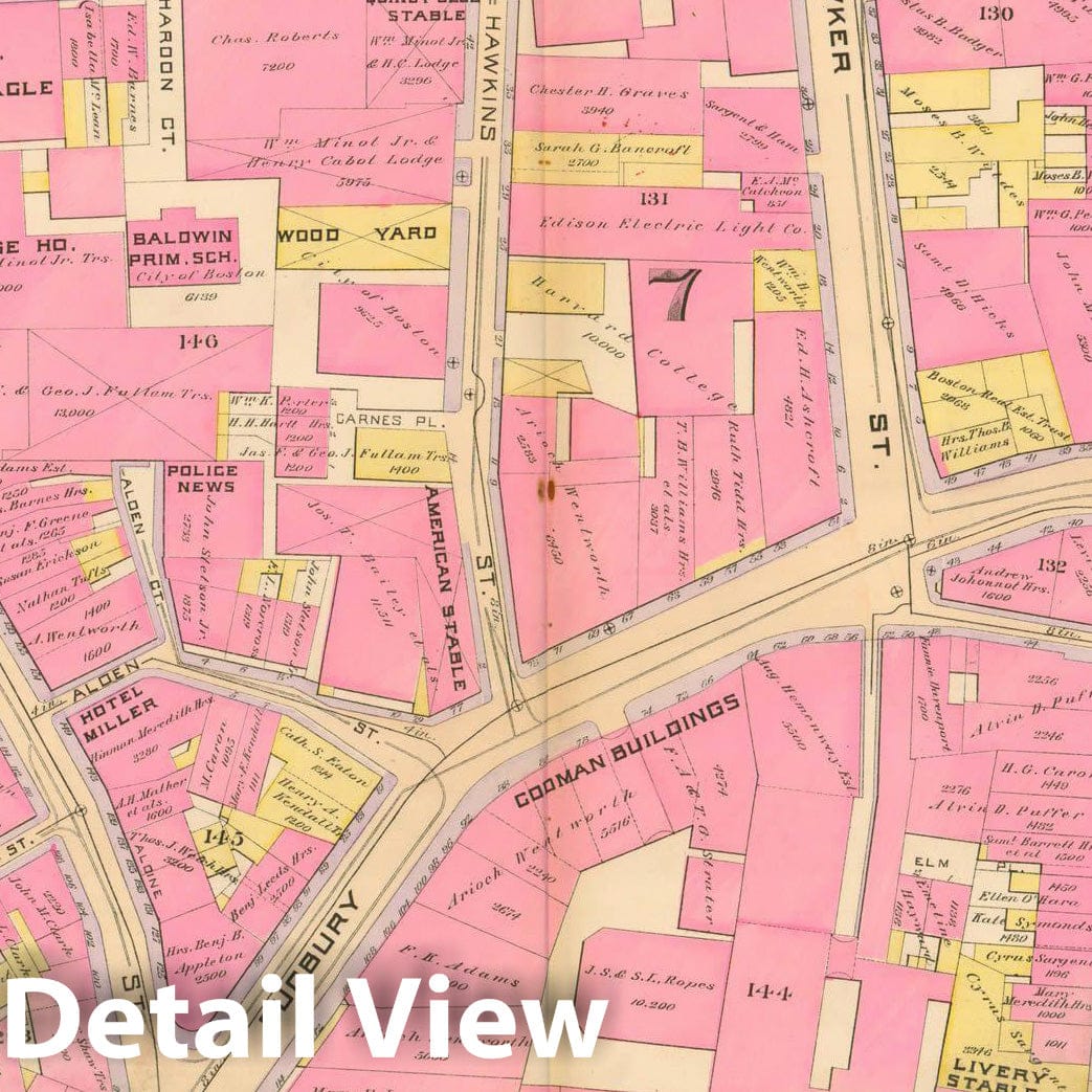 Historic Map : Atlas City of Boston, City Proper, Vol. I, Boston 1888 Plate 010 , Vintage Wall Art