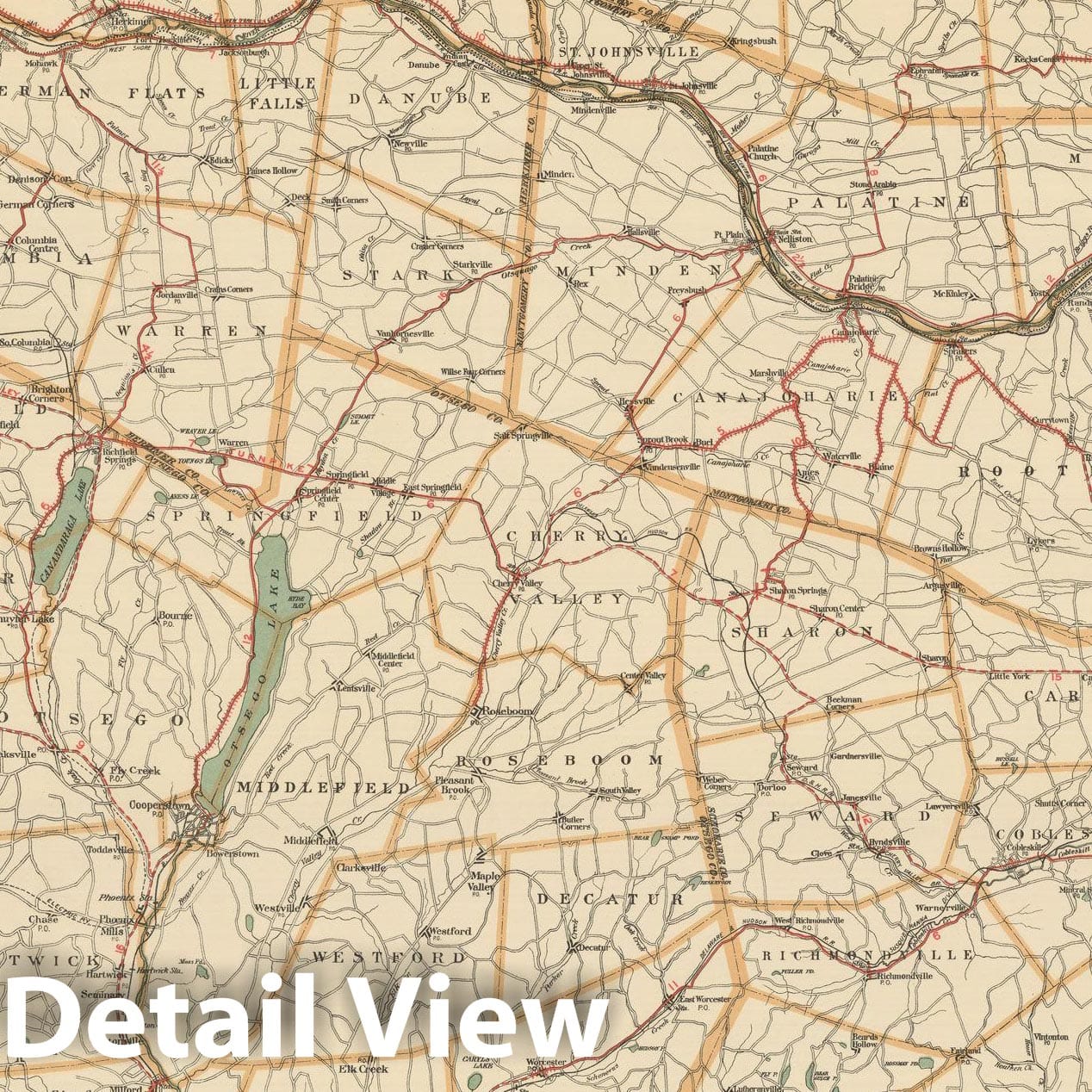 Historic Map : New York - Mohawk Section - 1900 , Northeast U.S. State & City Maps , Vintage Wall Art