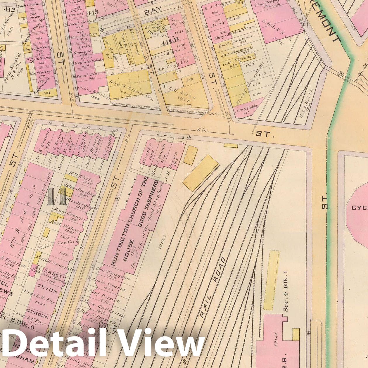 Historic Map : Atlas City of Boston, City Proper, Vol. 2, Boston 1888 Plate 048 , Vintage Wall Art