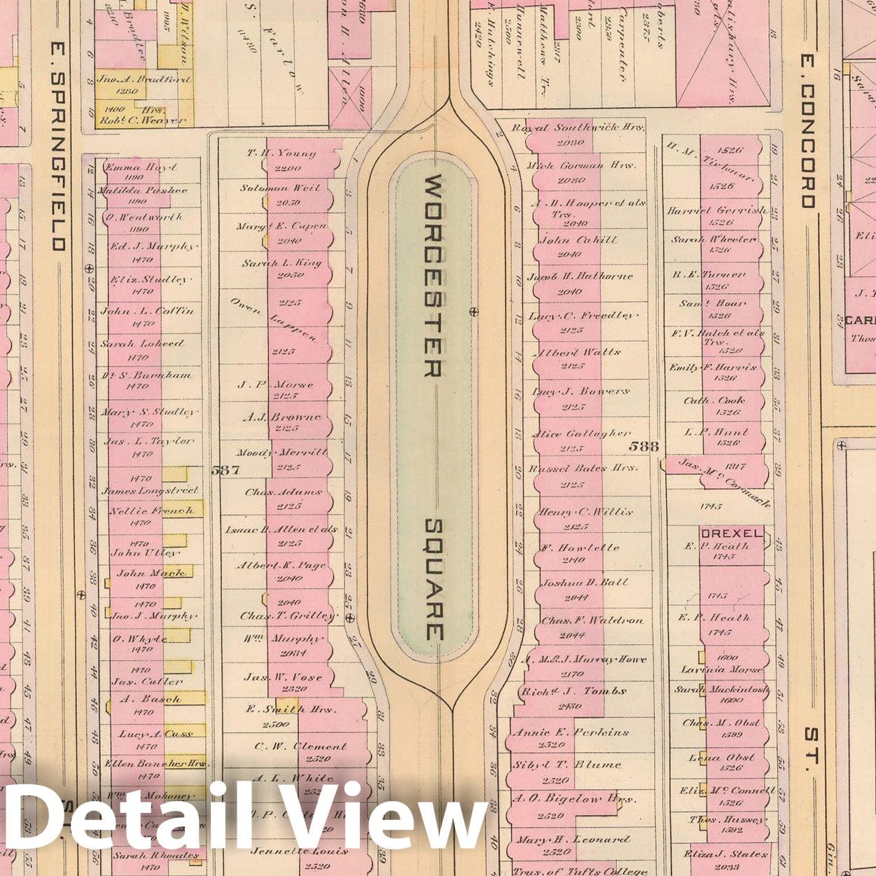 Historic Map : Atlas City of Boston, City Proper, Vol. 2, Boston 1888 Plate 069 , Vintage Wall Art
