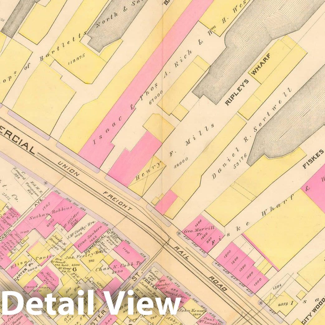 Historic Map : Atlas City of Boston, City Proper, Vol. I, Boston 1888 Plate 013 , Vintage Wall Art