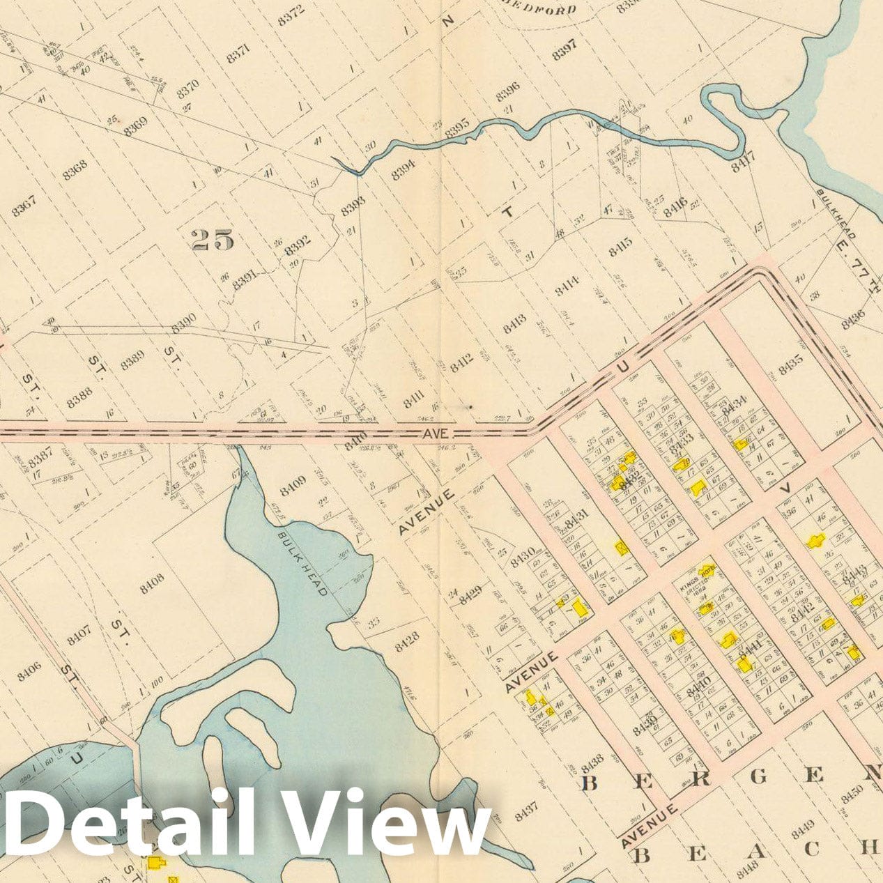 Historic Map : Vol. 2, Brooklyn 1907 Plate 038 , Atlas Borough of Brooklyn , Vintage Wall Art
