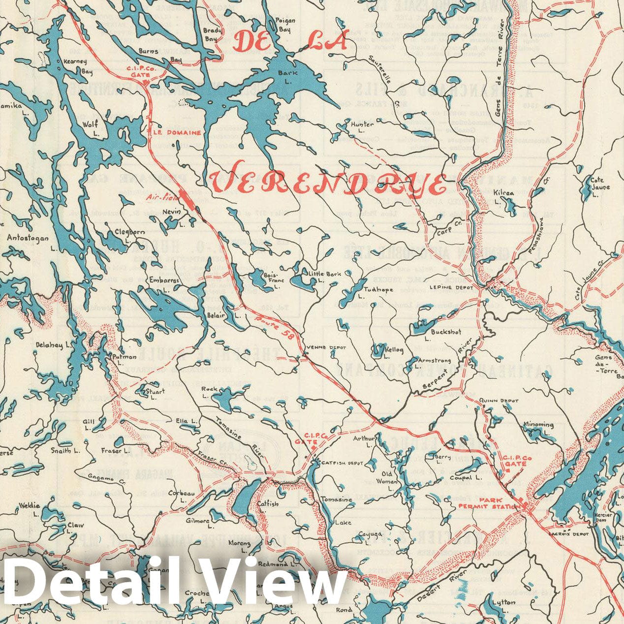 Historic Map : La Gatineau Region 1960 , Vintage Wall Art