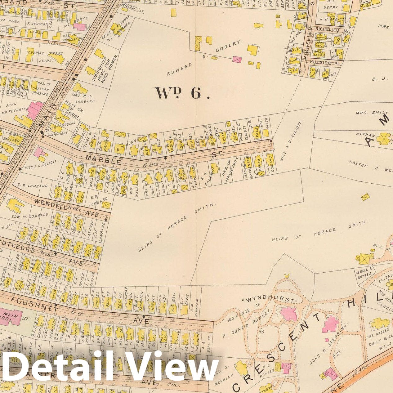 Historic Map : Atlas City of Springfield, Springfield 1899 Plate 006 , Vintage Wall Art