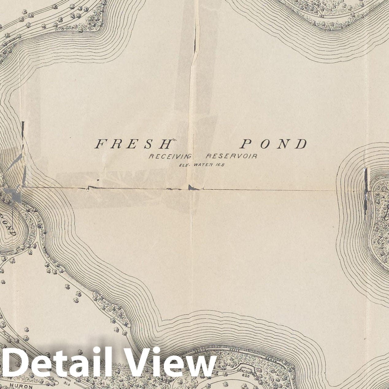 Historic Map : Fresh Pond Park 1897 , Vintage Wall Art