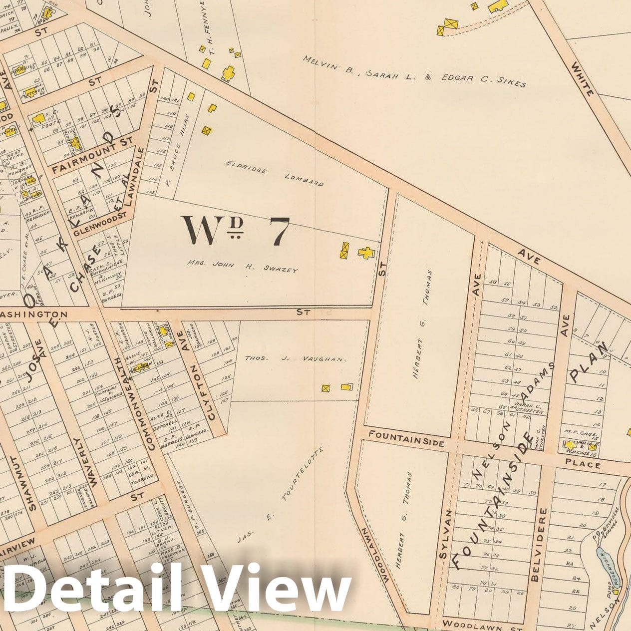 Historic Map : Atlas City of Springfield, Springfield 1899 Plate 009 , Vintage Wall Art