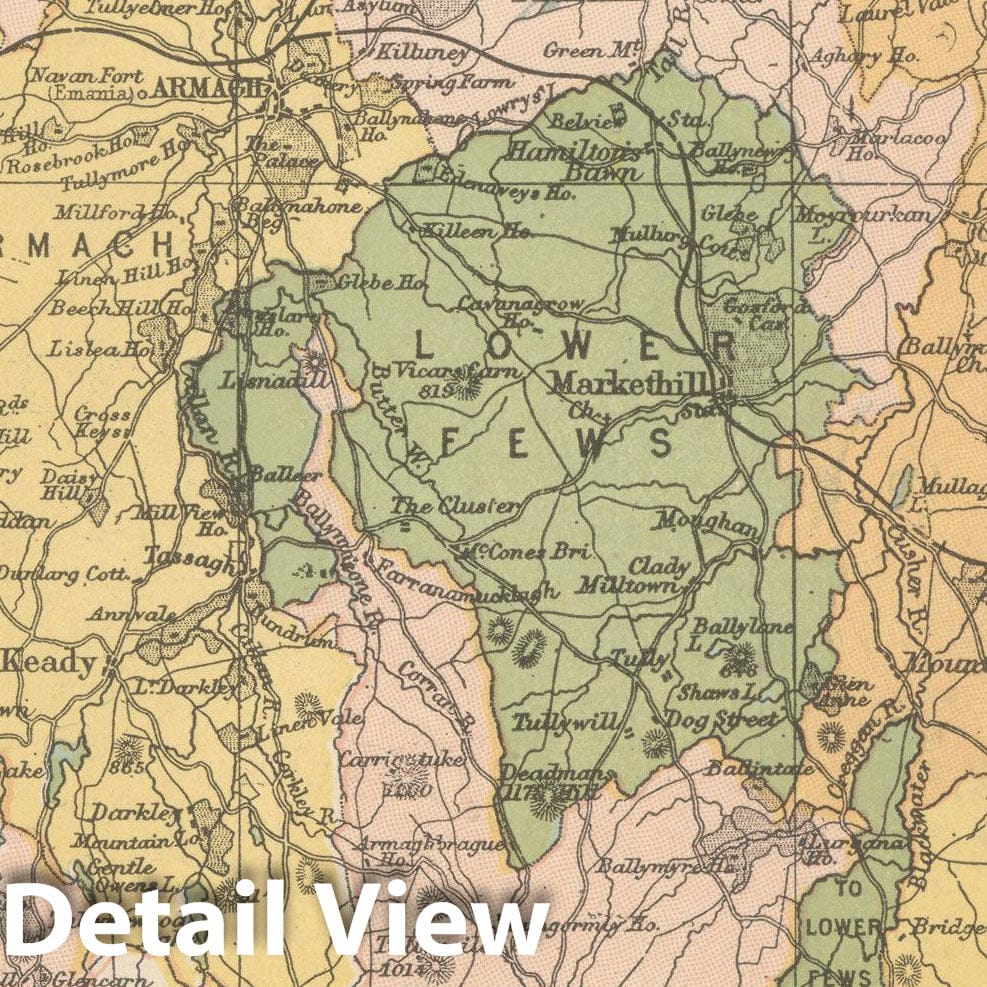 Historic Map : Irish County Maps, Armagh 1900 , Vintage Wall Art