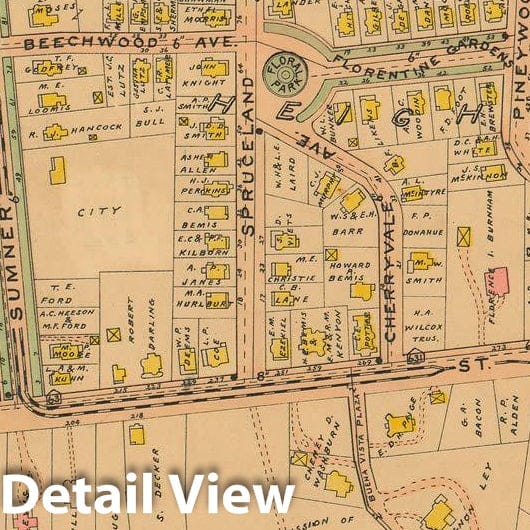 Historic Map : Atlas City of Springfield and The Town of Longmeadow 1910 Plate 007 , Vintage Wall Art