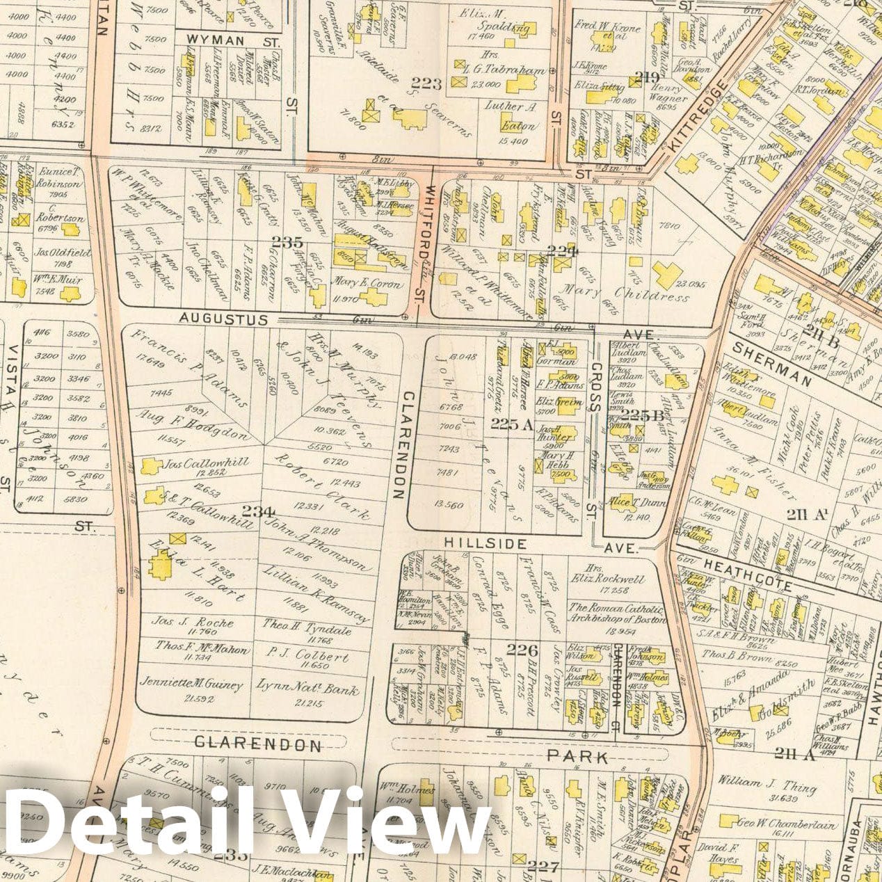 Historic Map : West Roxbury, Jamaica Plain & Roslindale, Roslindale 1905 Plate 017 , Vintage Wall Art