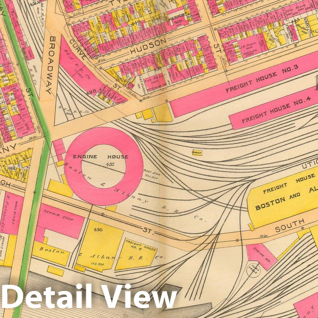 Historic Map : Atlas City of Boston, City Proper and Roxbury, Boston 1890 Plate 009 , Vintage Wall Art