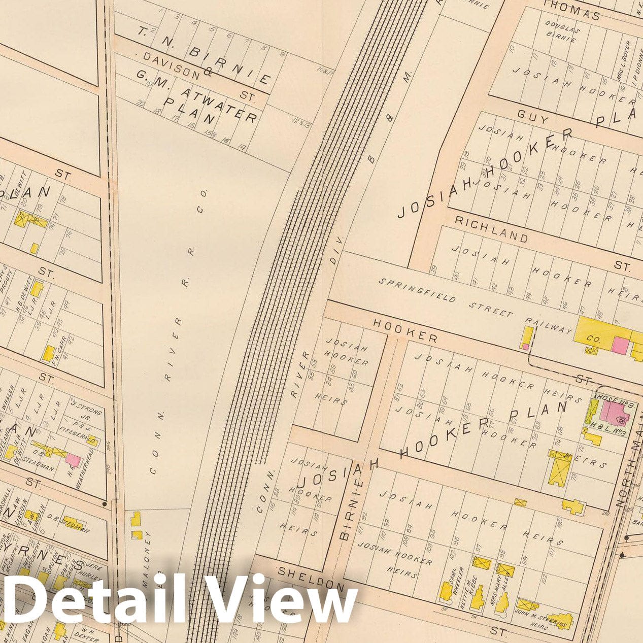 Historic Map : Atlas City of Springfield, Springfield 1899 Plate 004 , Vintage Wall Art