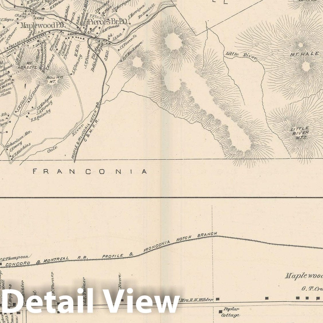 Historic Map : Bethlehem 1892 , Town and City Atlas State of New Hampshire , Vintage Wall Art