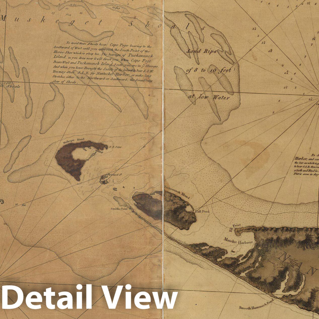 Historic Map : 18th Century Coastal Charts, Nantucket Island 1776 Topographic Map , Vintage Wall Art