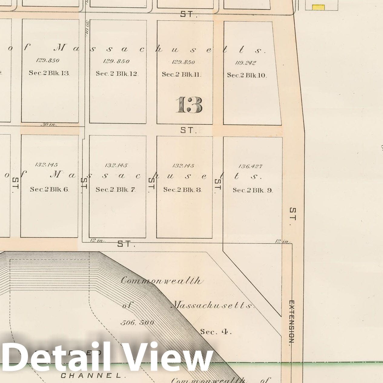 Historic Map : Atlas City of Boston, South Boston 1899 Plate 003 , Vintage Wall Art
