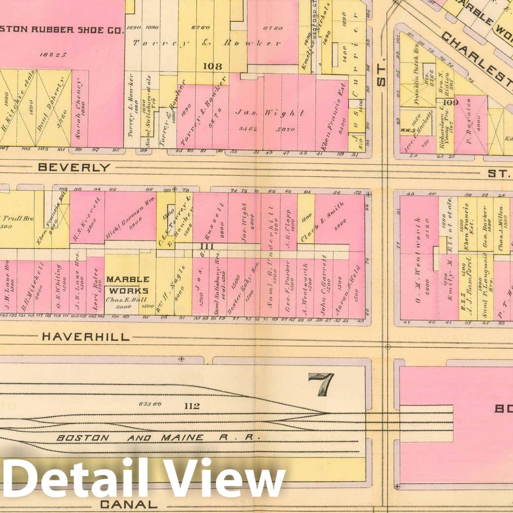 Historic Map : Atlas City of Boston, City Proper, Vol. I, Boston 1888 Plate 011 , Vintage Wall Art