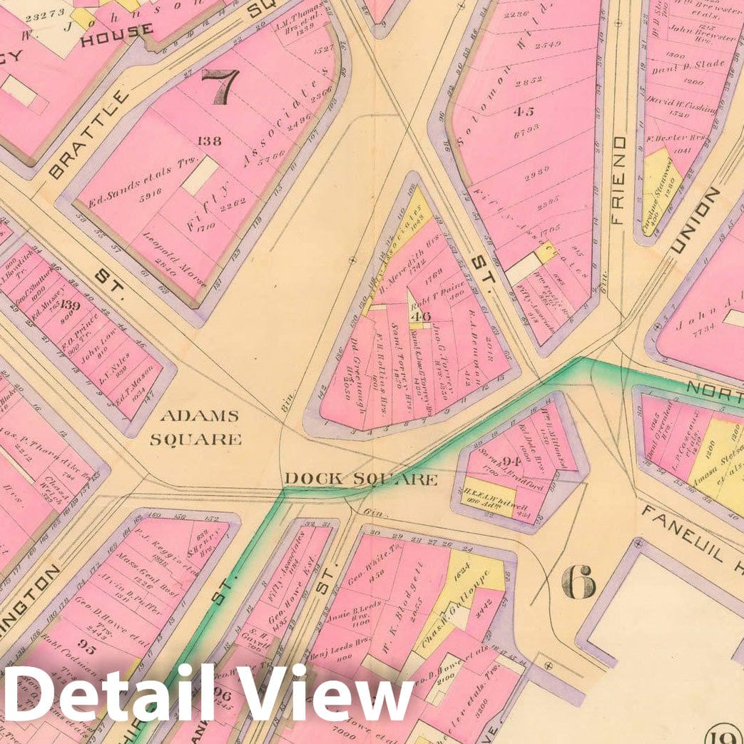 Historic Map : Atlas City of Boston, City Proper, Vol. I, Boston 1888 Plate 020 , Vintage Wall Art