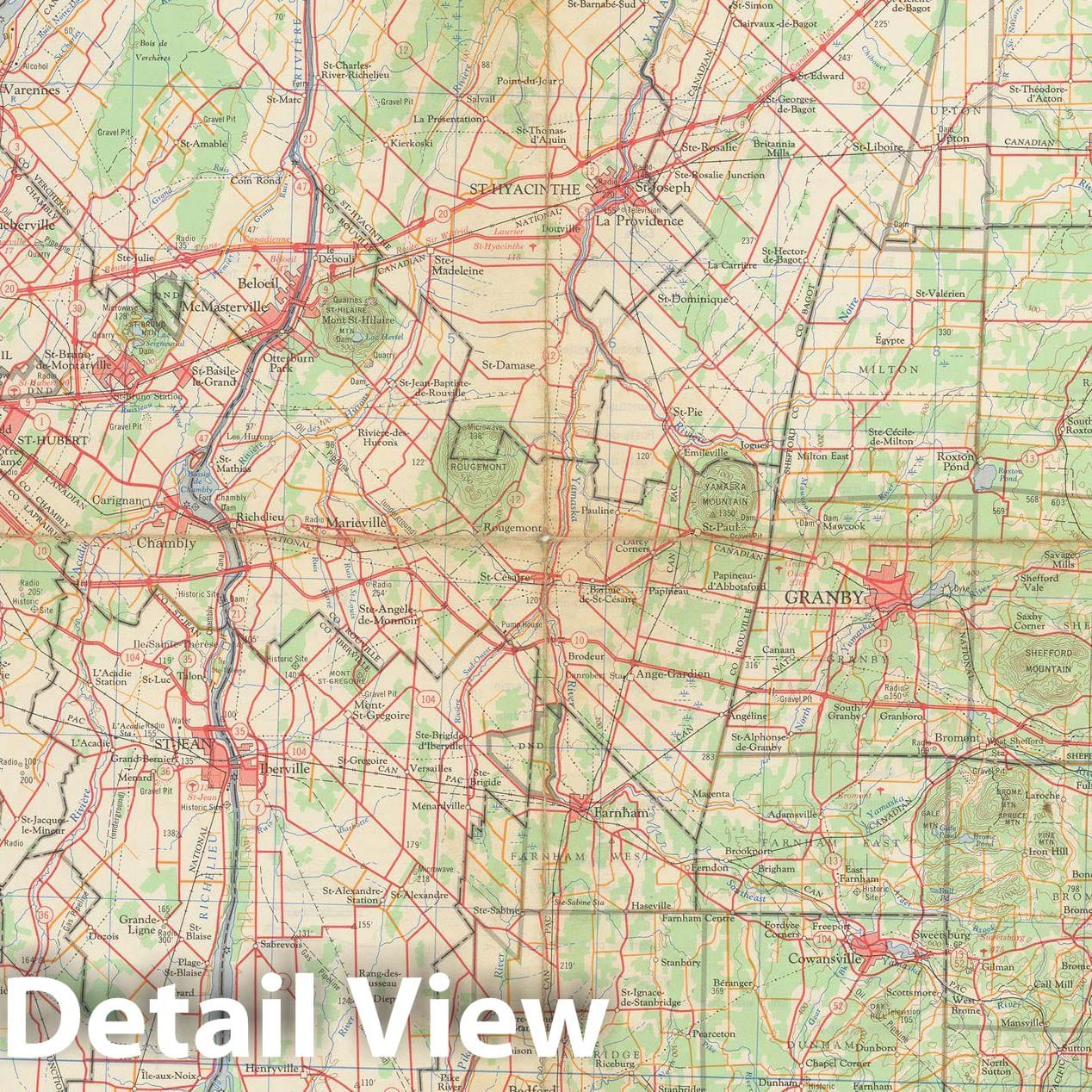 Historic Map : Granby & Montreal & St. Hyacinthe 1972 Topographic Map , Vintage Wall Art