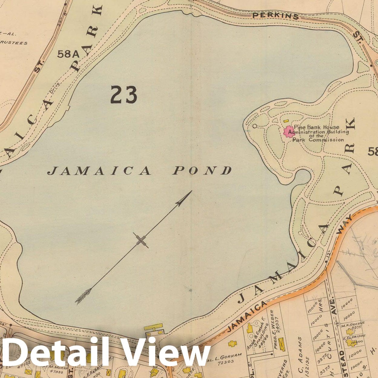 Historic Map : Atlas of Dorchester, West Roxbury and Brighton, Jamaica Plain 1899 Plate 014 , Vintage Wall Art
