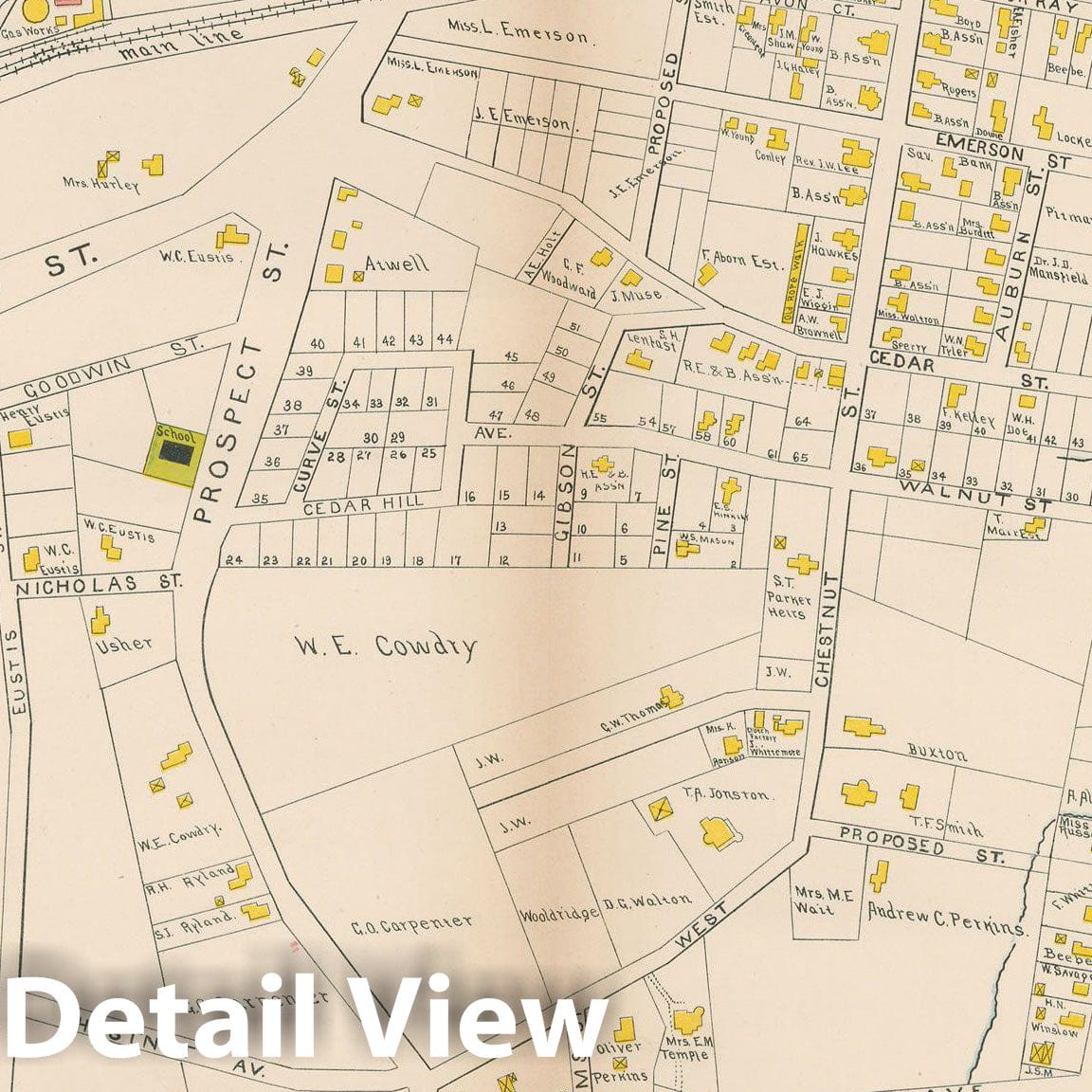 Historic Map : Atlas of Middlesex County, Massachusetts, Wakefield 1889 , v2, Vintage Wall Art