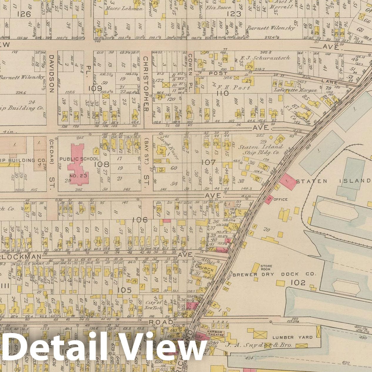 Historic Map : Atlas of Staten Island, Borough of Richmond, Vol 1, Staten Island 1917 Plate 023 , Vintage Wall Art