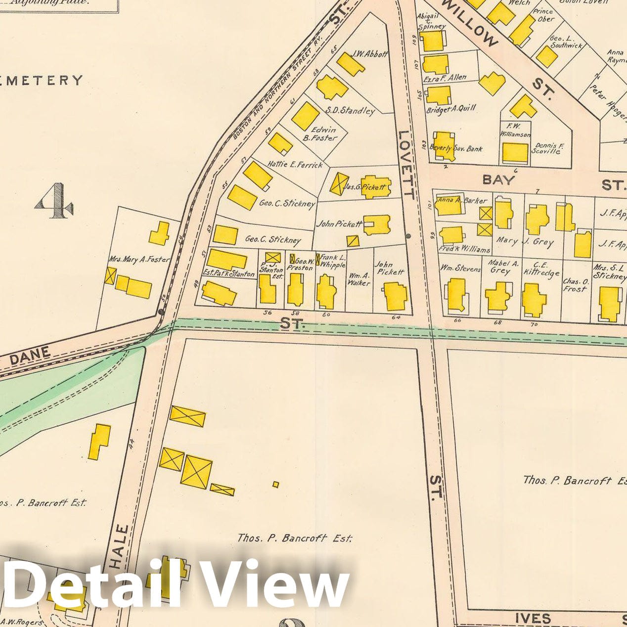 Historic Map : Beverly 1907 Plate 007 , Atlas City of Beverly , Vintage Wall Art
