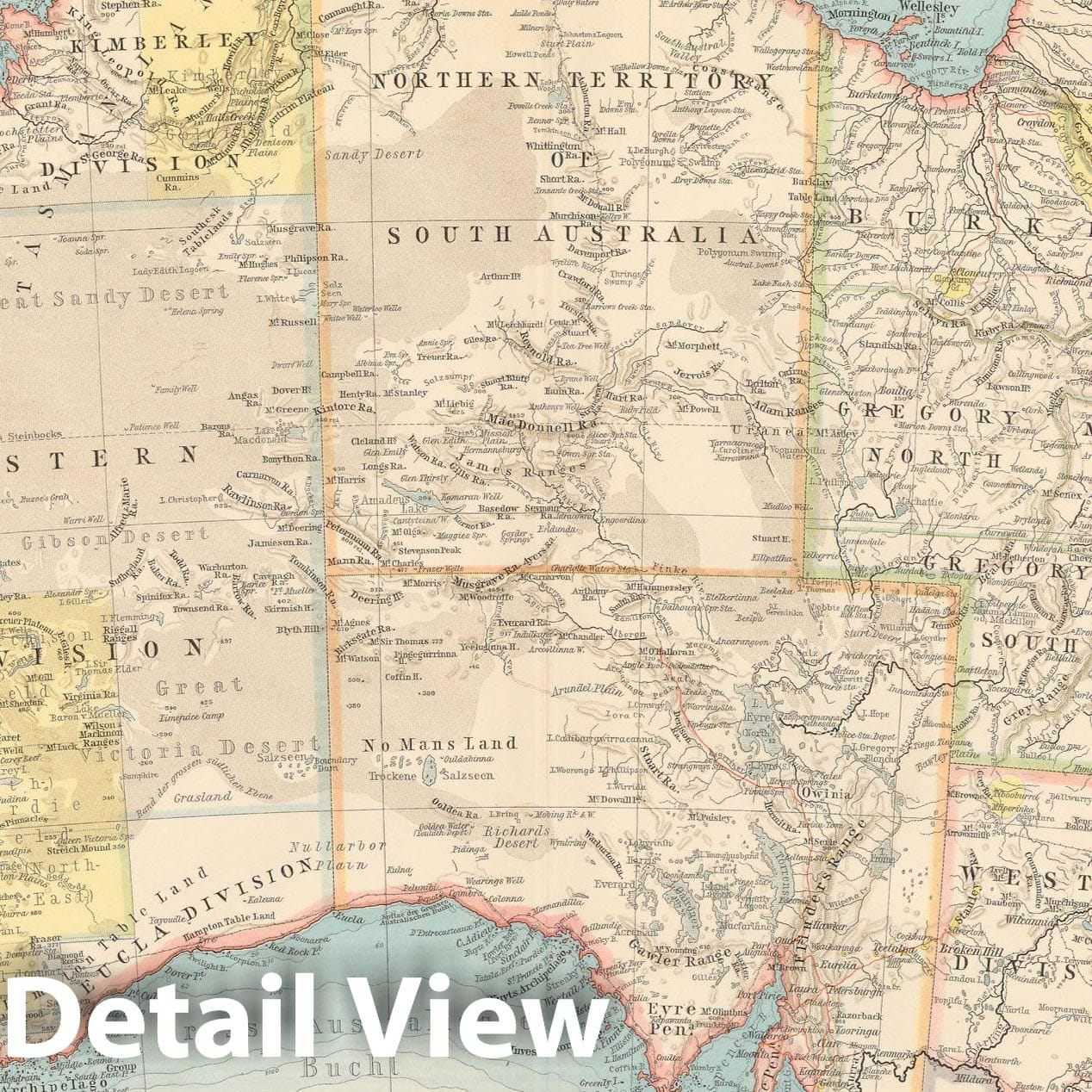 Historic Map : Australia 1899 , Andrees Allgemeiner Handatlas , Vintage Wall Art