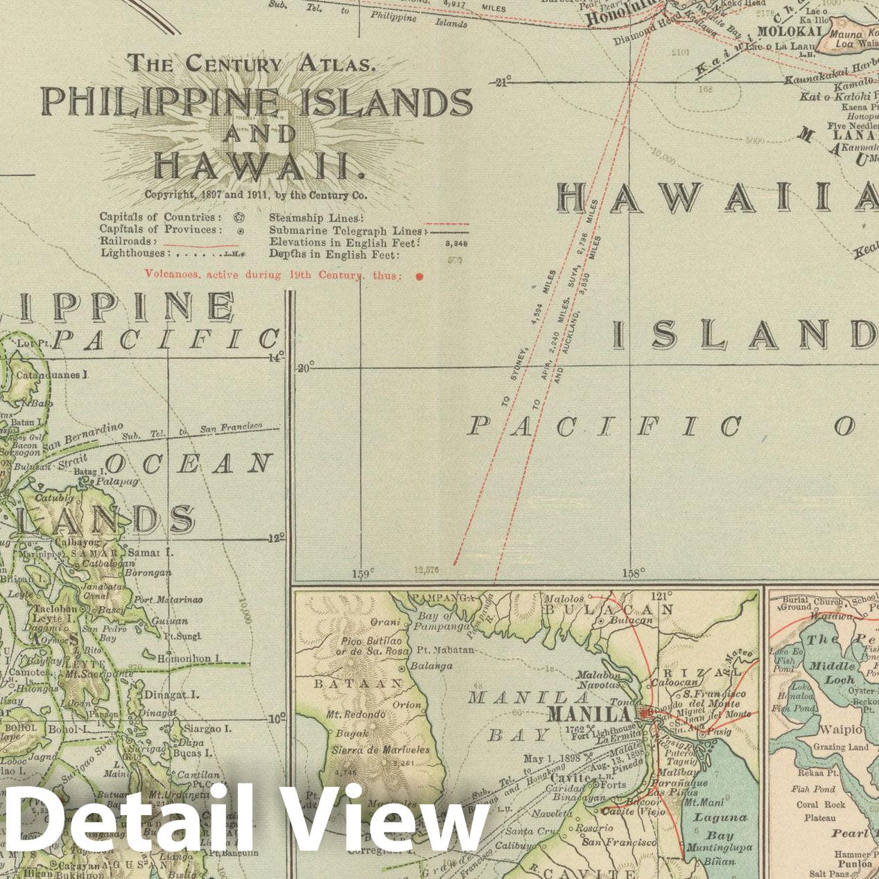 Historic Map : United States & Philippines 1914 , Century Atlas of the World, Vintage Wall Art