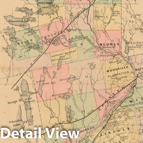 Historic Map : Atlas State of Maine, Penobscot 1894-95 , Vintage Wall Art