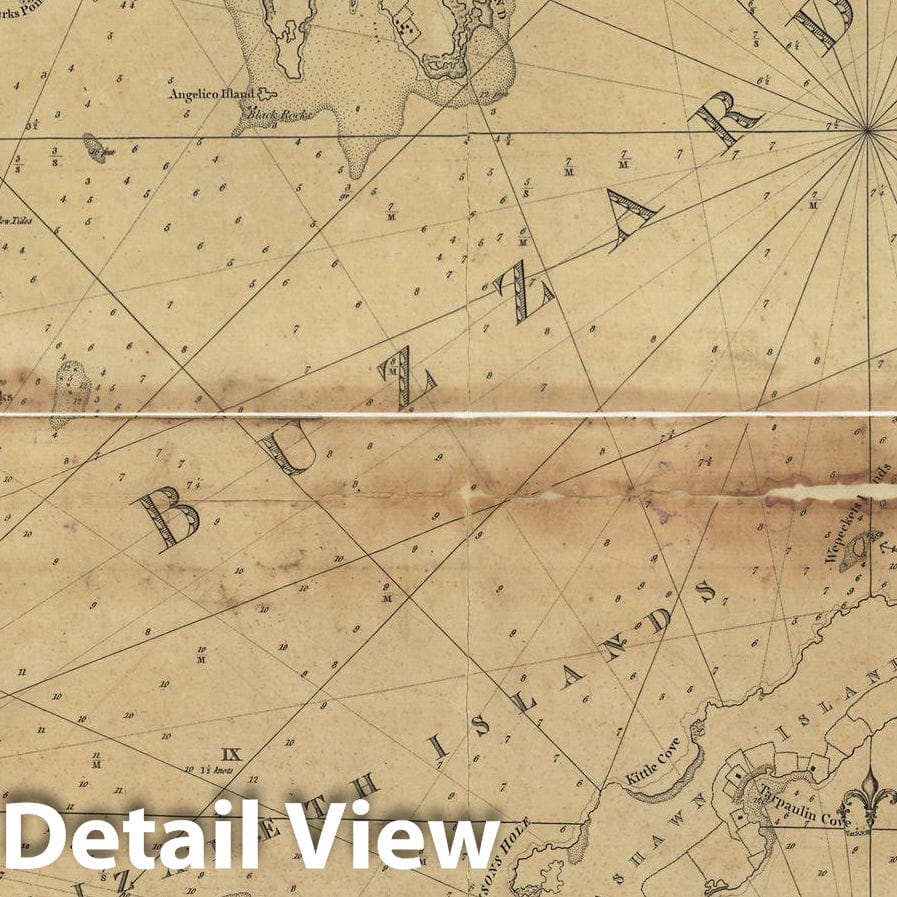 Historic Map : Revolutionary War Maps of Boston and Massachusetts, Buzzards Bay and Vineyard Sound 1775 , Vintage Wall Art