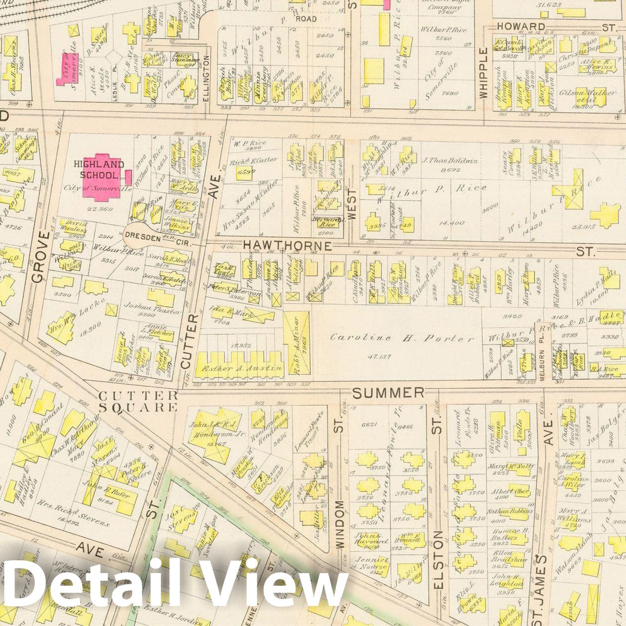 Historic Map : Atlas City of Somerville, Somerville 1895 Plate 018 , Vintage Wall Art