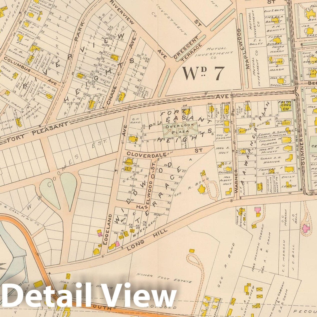 Historic Map : Atlas City of Springfield, Springfield 1899 Plate 007 , Vintage Wall Art