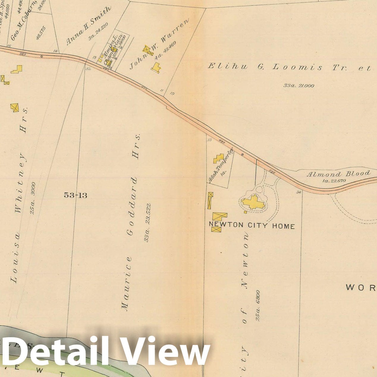 Historic Map : Atlas City of Newton Massachusetts 1917 Plate 027 , Vintage Wall Art