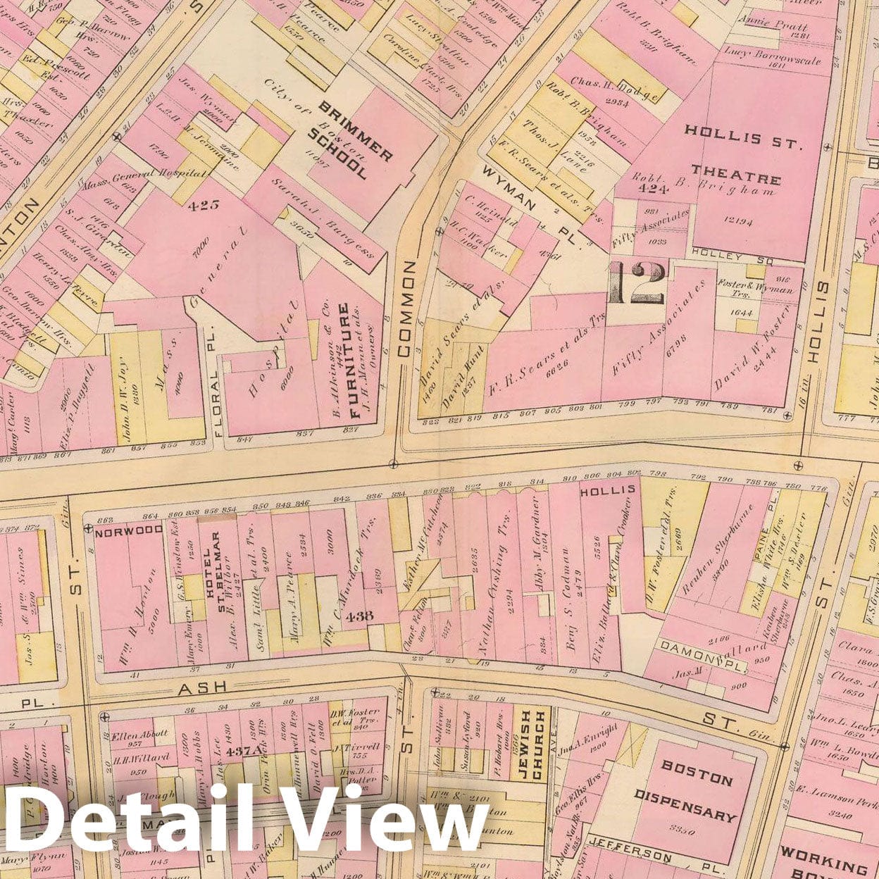 Historic Map : Atlas City of Boston, City Proper, Vol. 2, Boston 1888 Plate 050 , Vintage Wall Art