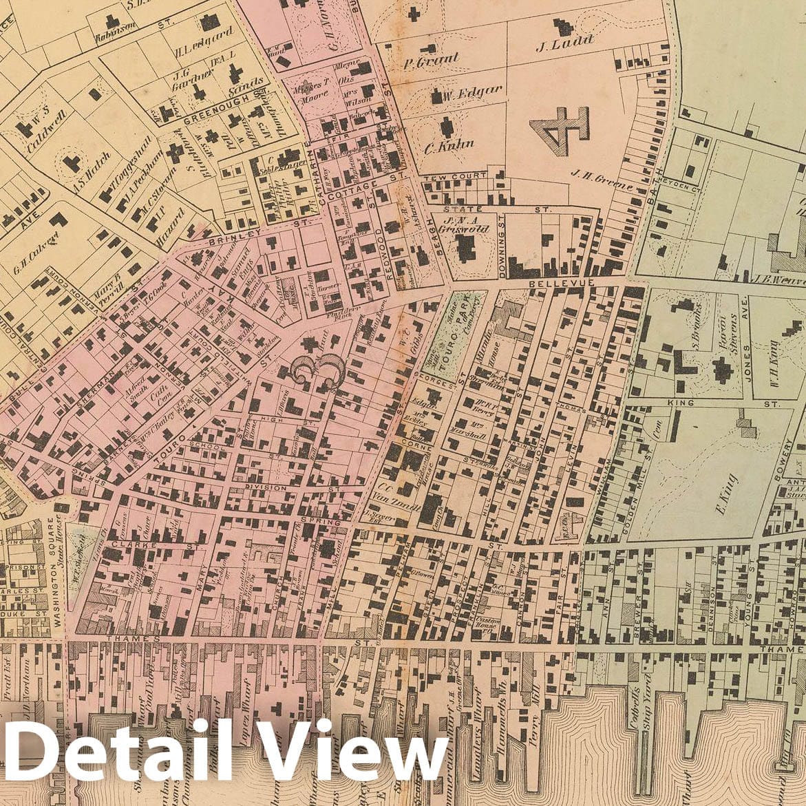 Historic Map : Atlas State of Rhode Island, Newport 1870 , Vintage Wall Art