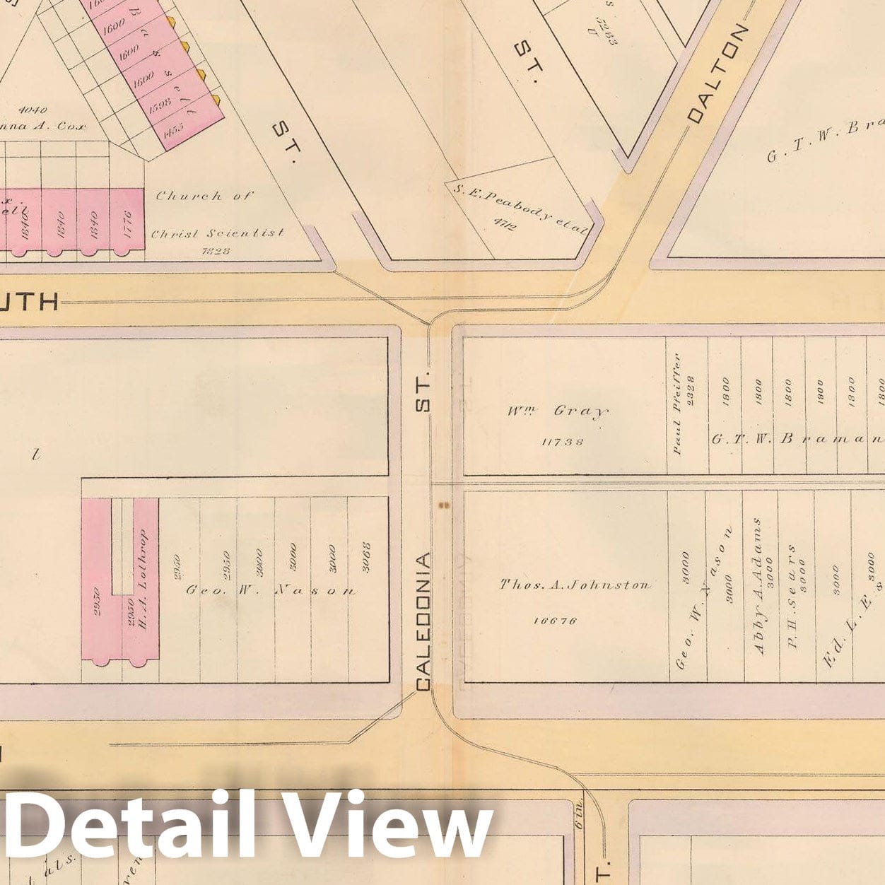 Historic Map : Atlas City of Boston, City Proper, Vol. 2, Boston 1888 Plate 043 , Vintage Wall Art